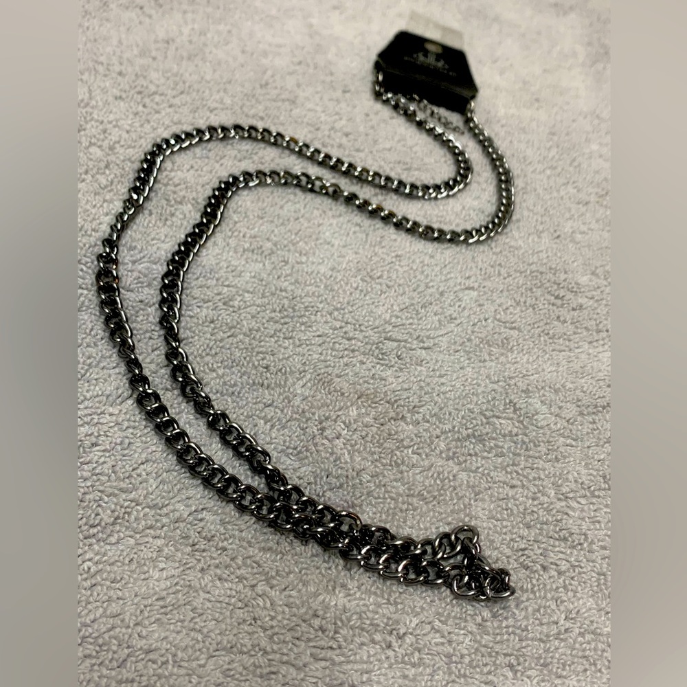 Paparazzi first rule of fight club black urban necklace